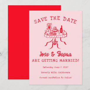 Reserve A Data Mesa de Jantar Buffet Desenhada à Mão Fofa Doce Pe