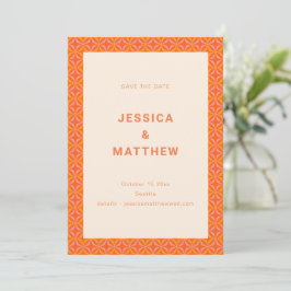 Reserve A Data Mid Century Modern Orange Geometric Unique Wedding