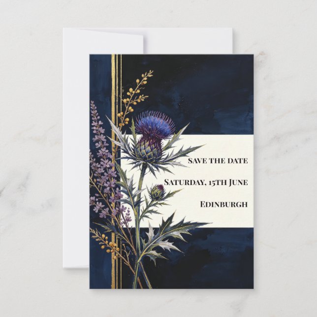 Reserve A Data Midnight Thistle Copper Save The Date (Frente)