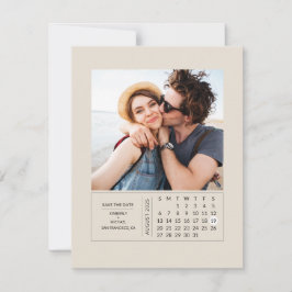 Reserve A Data Mini Calendário Moderno Mínimo Salvar a Foto da Da