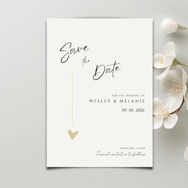 Reserve A Data Minimal Elegant Calligraphy Typo Wedding  (Minimal save the date invitation for a wedding announcement date.)