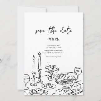Reserve A Data Minimal Hand Drawn Whimsical Doodle Save The Date