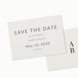 Reserve A Data Minimal Modern Save the Date with Monogram