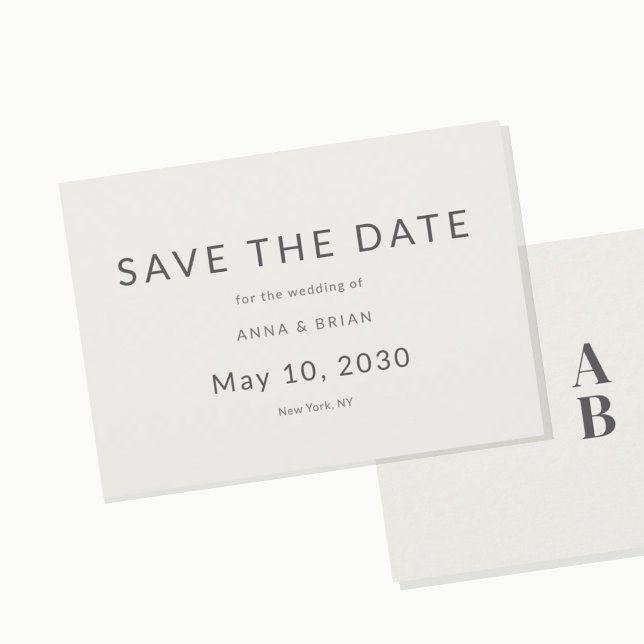Reserve A Data Minimal Modern Save the Date with Monogram (Criador carregado)
