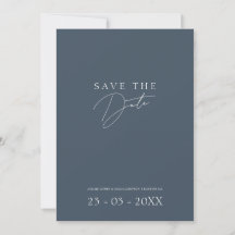 Minimal Opulência Azul Real Script Casamento de Fo