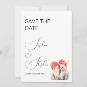 Reserve A Data Minimalismo com o Casamento de Gatos