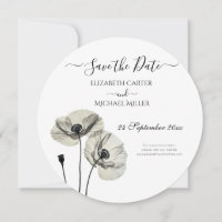Minimalismo Elegante Simples Poppies Pretos e Bran
