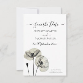 Reserve A Data Minimalismo Elegante Simples Poppies Pretos e Bran