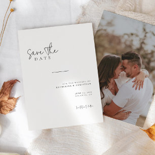 Reserve A Data Minimalist Calligraphy Script Photo Save The Date