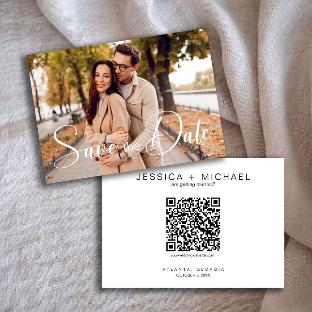 Reserve A Data Minimalist Calligraphy Script Photo with QR Code (Criador carregado)