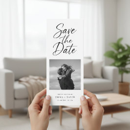 Reserve A Data Minimalist Elegant Script Photo Wedding Bookmark