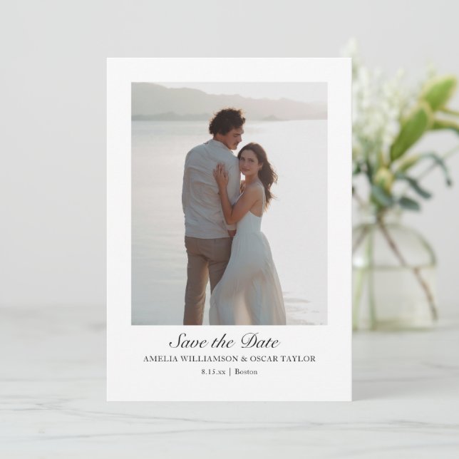 Reserve A Data Minimalist Modern Large Photo Classic Script (Em pé/Frente)