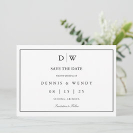 Reserve A Data Minimalist Monogram Wedding Save The Date