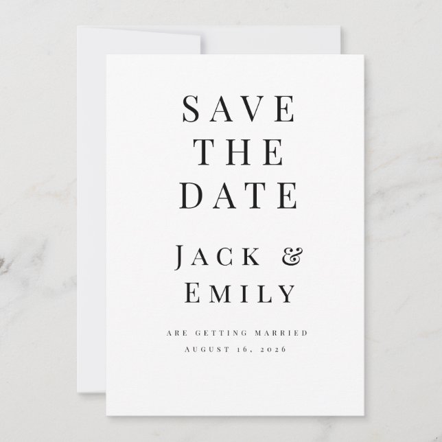 Reserve A Data Minimalist Save the Date Template | Elegant Editab (Frente)