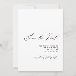 Reserve A Data Minimalist Script Black & White Photo Wedding