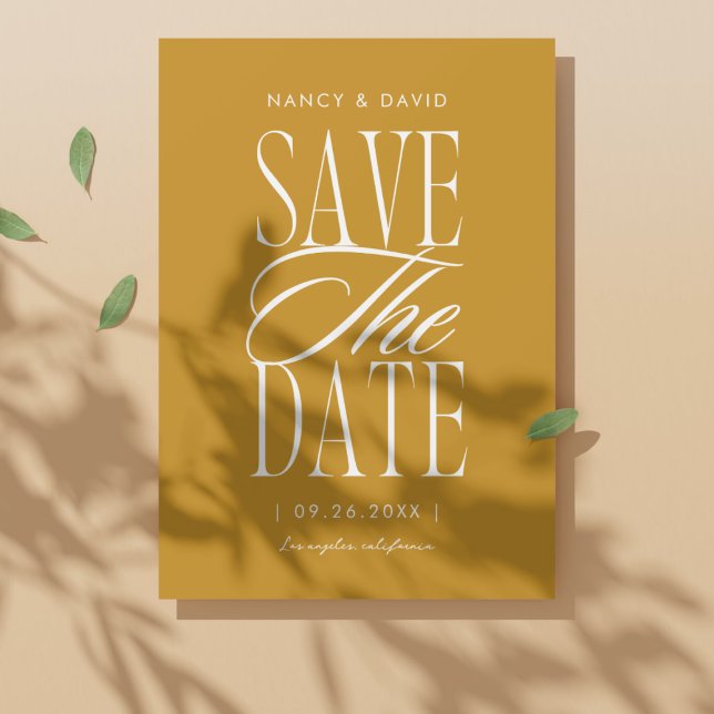 Reserve A Data Minimalist Simple Script Mustard Wedding   (Criador carregado)