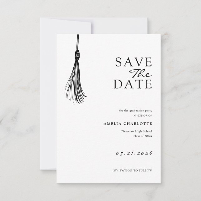 Reserve A Data Minimalist Tassel Graduation Party (Frente)