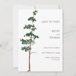 Reserve A Data Minimalist Watercolor Spruce Wedding