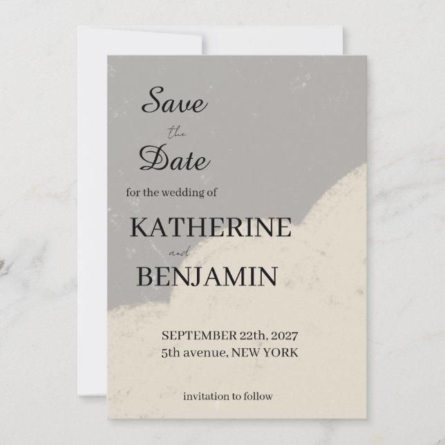 Reserve A Data Minimalist Wedding Save The Date (Frente)