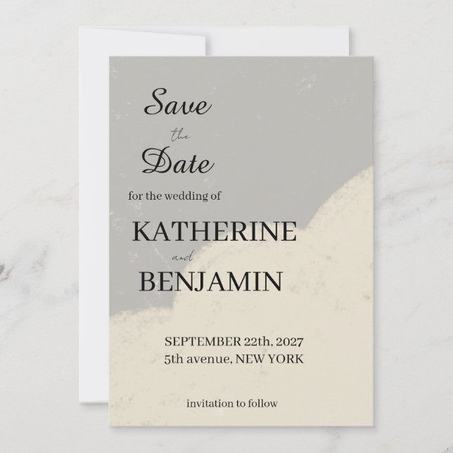 Reserve A Data Minimalist Wedding Save The Date (Frente)