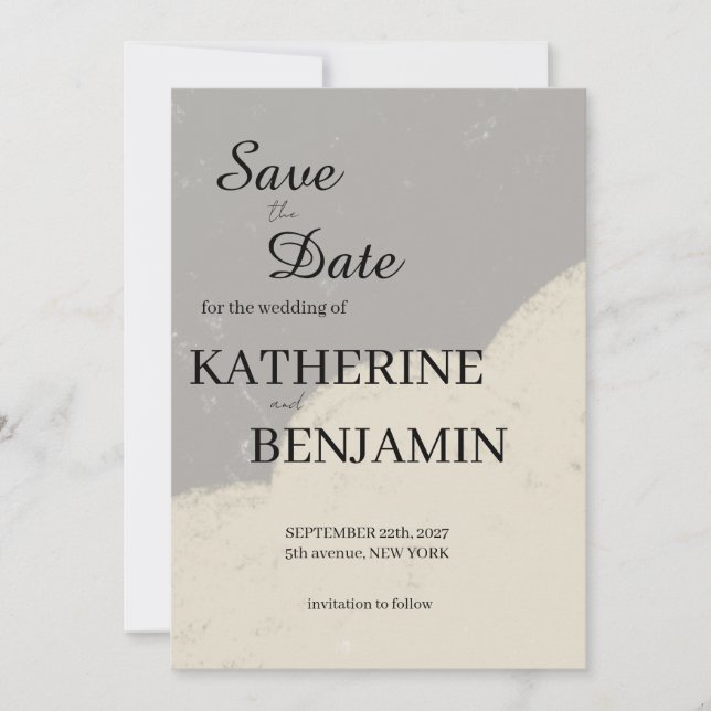 Reserve A Data Minimalist Wedding Save The Date (Frente)
