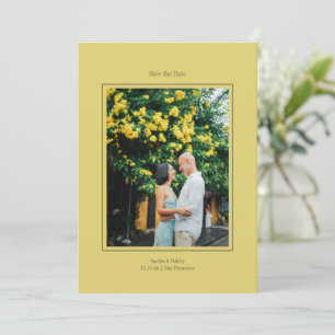 Reserve A Data Minimalista Amarelo Elegante Casamento Foto Person
