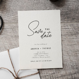 Reserve A Data Minimalista Data de Salvamento Moderno Casamento d