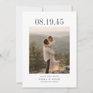 Reserve A Data Minimalista Data Negrito Foto Casamento Salvar a D