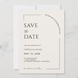 Reserve A Data Minimalista Moderno Editorial Marfim