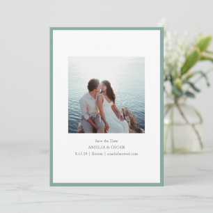 Reserve A Data Minimalista Moderno Foto Elegante Verde Sage Azul