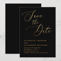 Minimalista Script Preto & Dourado | Casamento For