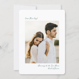 Reserve A Data Minimalista Verde Insta Foto Filme Simples Casamen