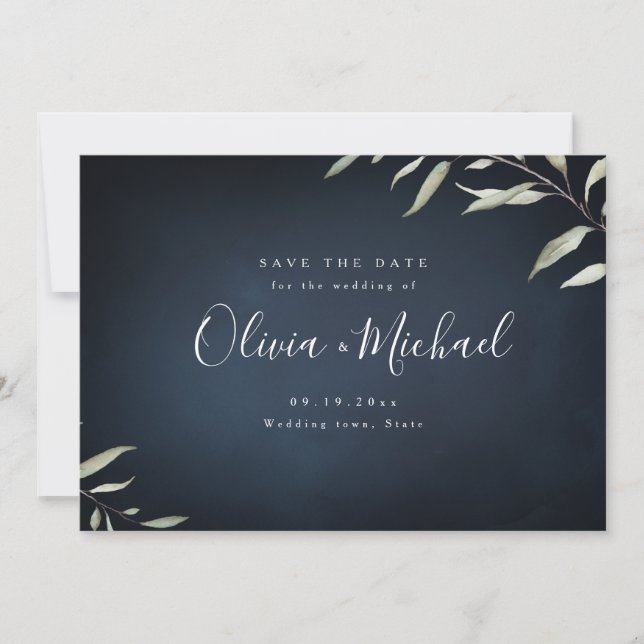 Reserve A Data Mínimo de verde do marinho magnético salvar a data (Frente)