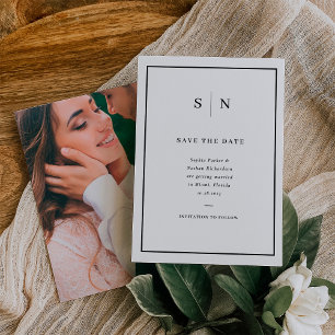 Reserve A Data Mínimo e Chic Black and White Border e Photo