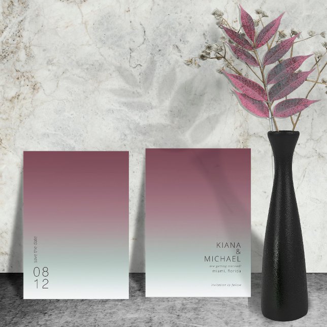 Reserve A Data Mist Burgundy de Casamento Gradiente de Humor ID74 (Criador carregado)