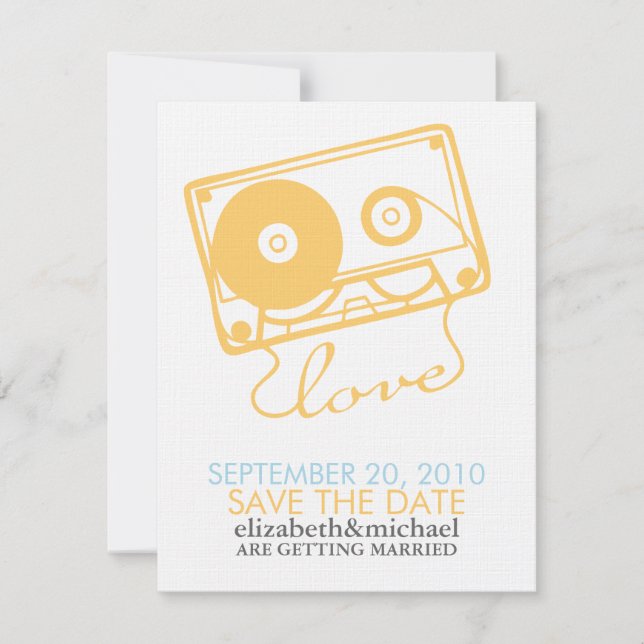 Reserve A Data Misturar fita de Love Save the Date Announces (Frente)