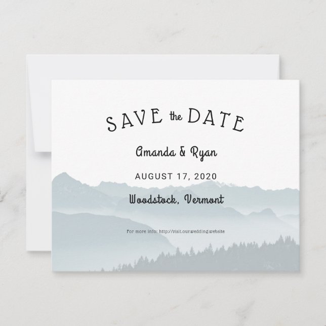 Reserve A Data Misty Mountain Salve a data Destino Casamento (Frente)