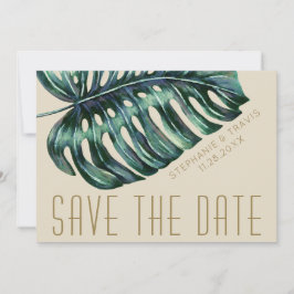 Reserve A Data Mod Monstera Leaf Green e Tan Wedding