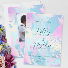 Reserve A Data Modern Abstract Pastel Wedding 