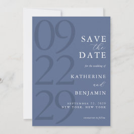 Reserve A Data Modern Blue Minimalist Wedding
