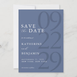 Reserve A Data Modern Blue Minimalist Wedding