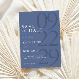 Reserve A Data Modern Blue Minimalist Wedding