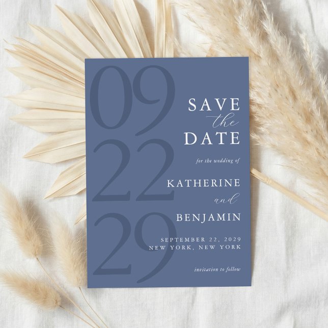 Reserve A Data Modern Blue Minimalist Wedding (Criador carregado)