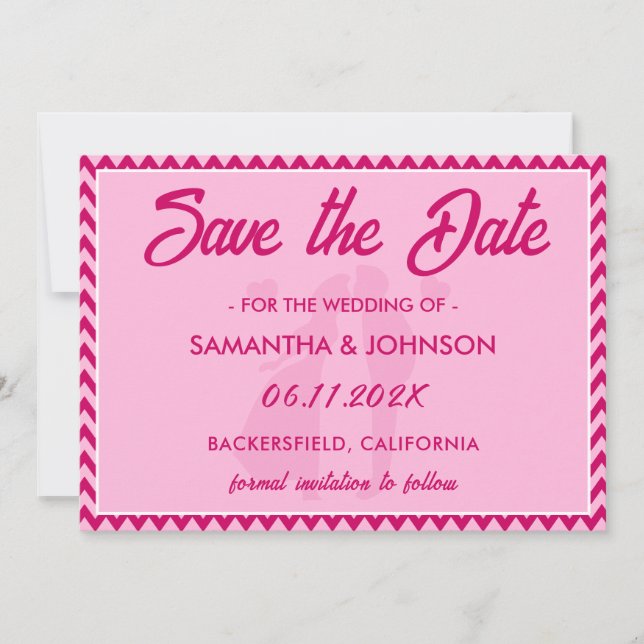 Reserve A Data Modern Blush Pink Chevron Stripe QR Code (Frente)