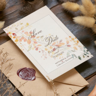 Reserve A Data Modern Boho Watercolor Autumn Deixa Casamento