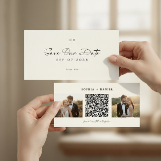 Reserve A Data Modern Bookmark QR Code 2 Photo Save the Date