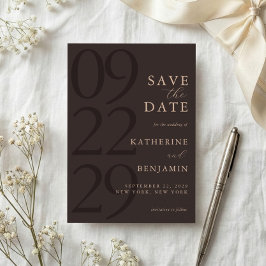 Reserve A Data Modern Brown Minimalist Wedding