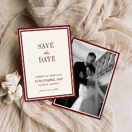 Reserve A Data Modern Burgundy Old Money Wedding Save The Date