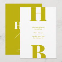 Modern Chartreuse Typography Monogram Wedding