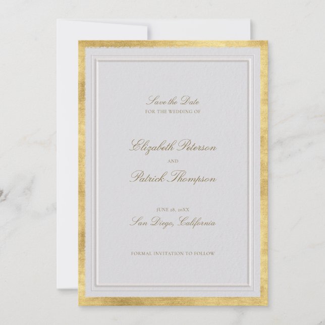 Reserve A Data Modern Classic Elevated Gold Ivory Formal Wedding (Frente)